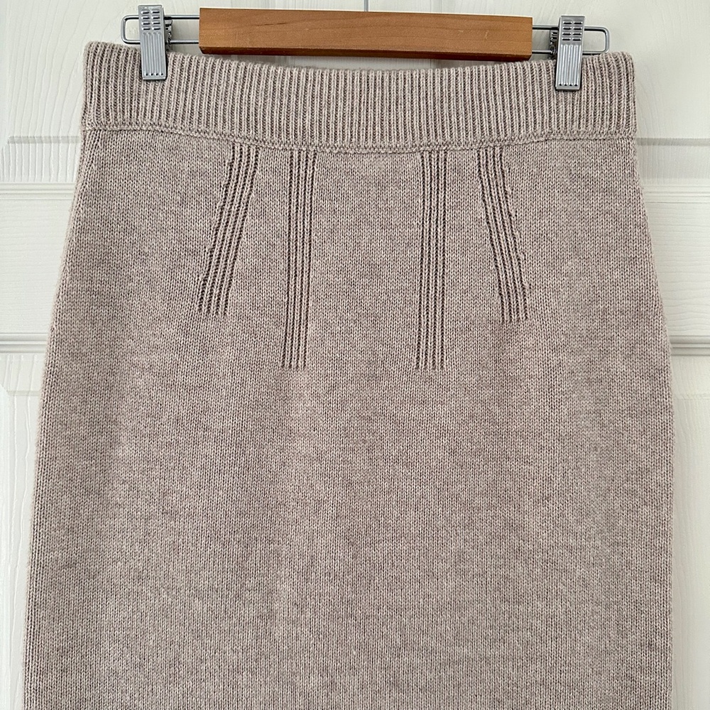 ba&sh Maisie Wool Cotton Knit Midi Skirt Beige Women’s Size Large - Picture 5 of 15